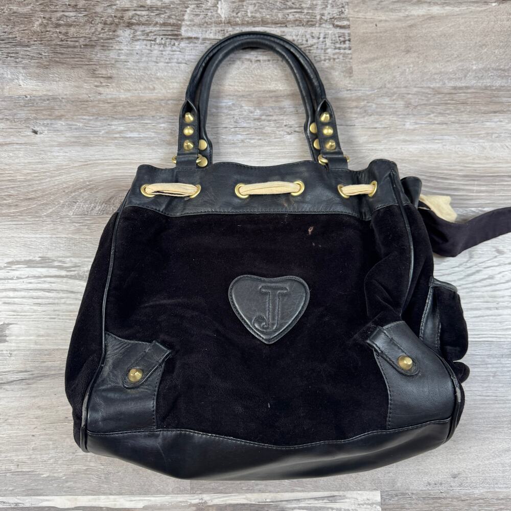 Vintage 2002 Juicy Couture Y2K RARE Velour Daydreamer Tote Bag Scottie Charm - Picture 4 of 16